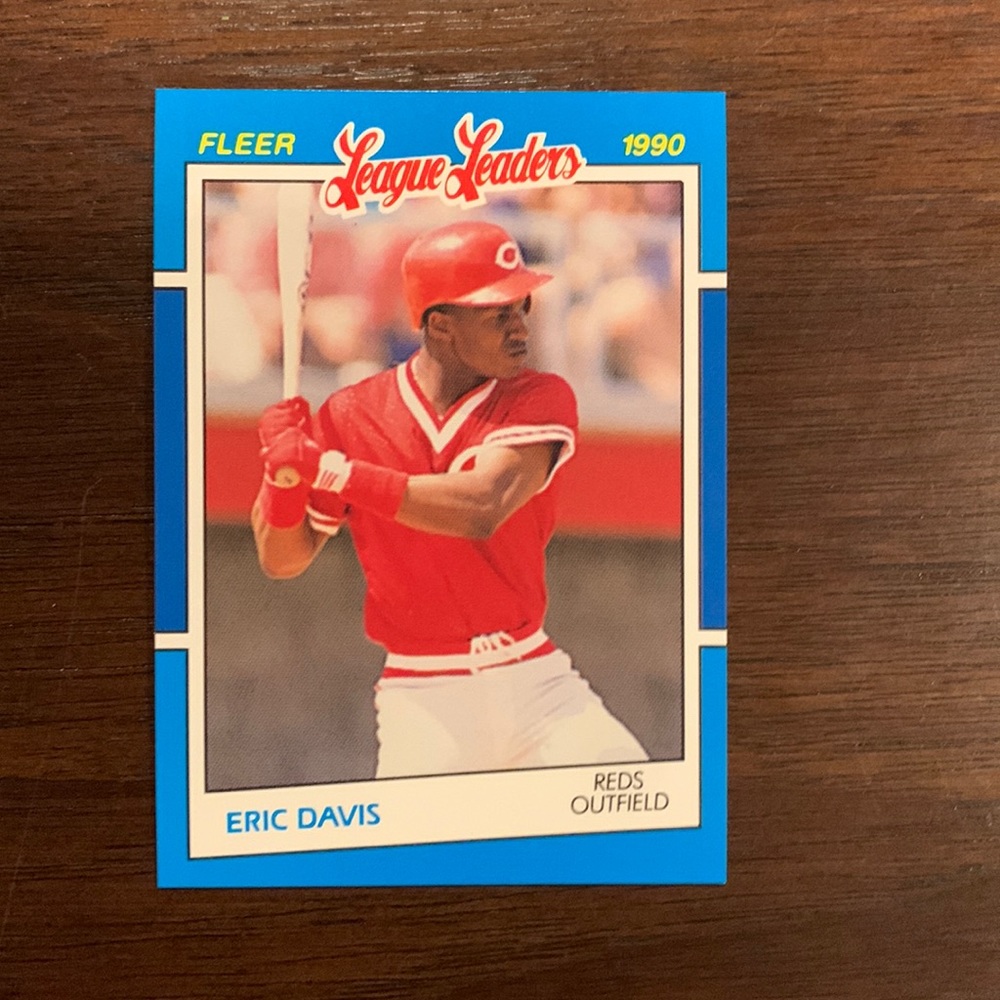 Eric Davis 1990 Fleer League Leaders Card #8 of 44